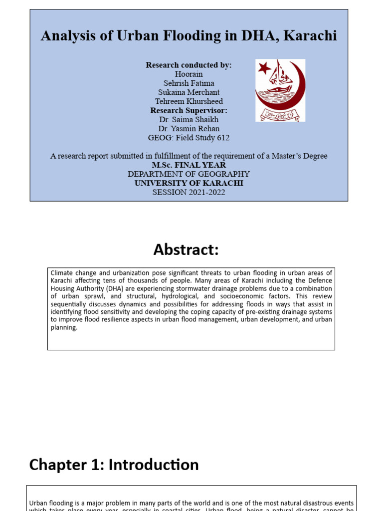 Urban Flooding Risks in DHA Karachi | PDF | Flood | Storm Drain