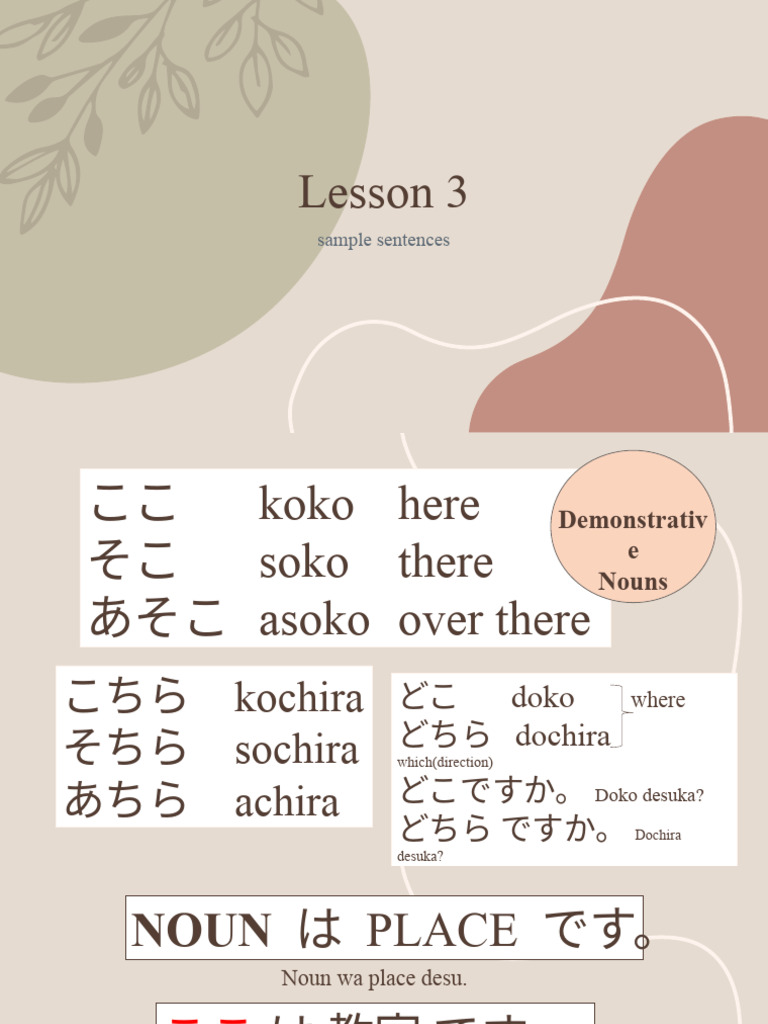 Minna No Nihongo Lesson 3 | PDF