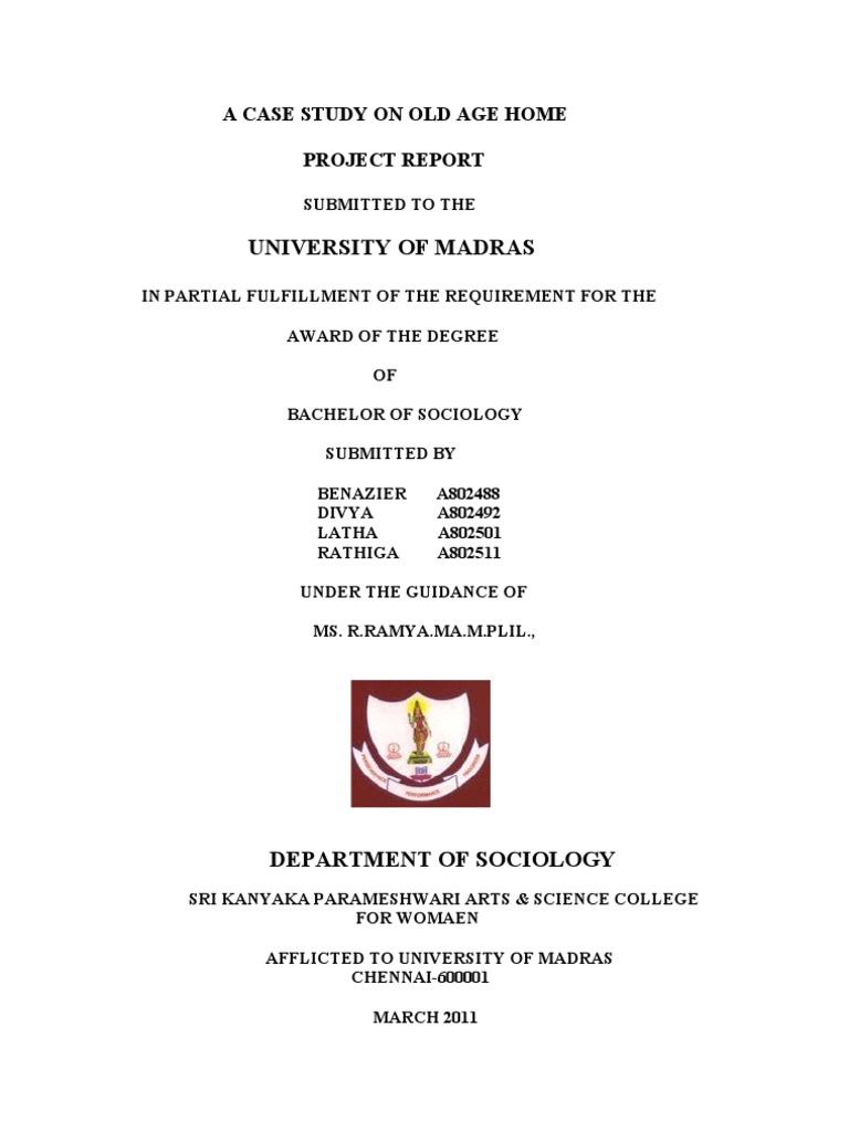 Old age home case study pdf picture