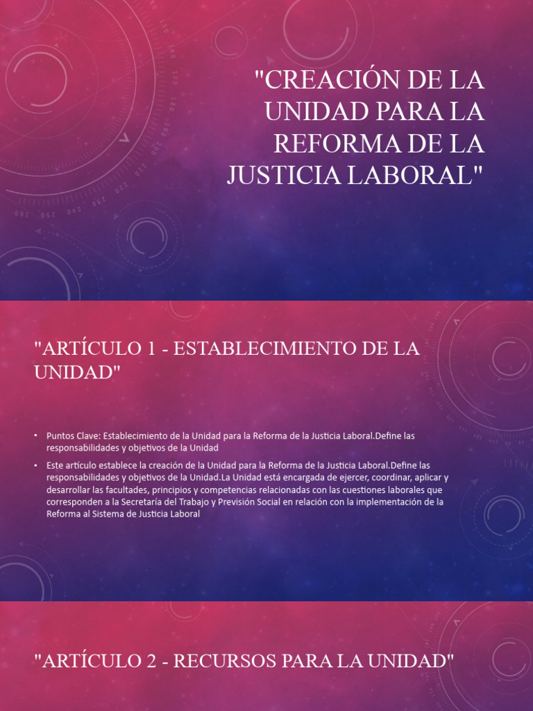 Unidad para la Reforma de Justicia Laboral | PDF | Gestión de recursos ...