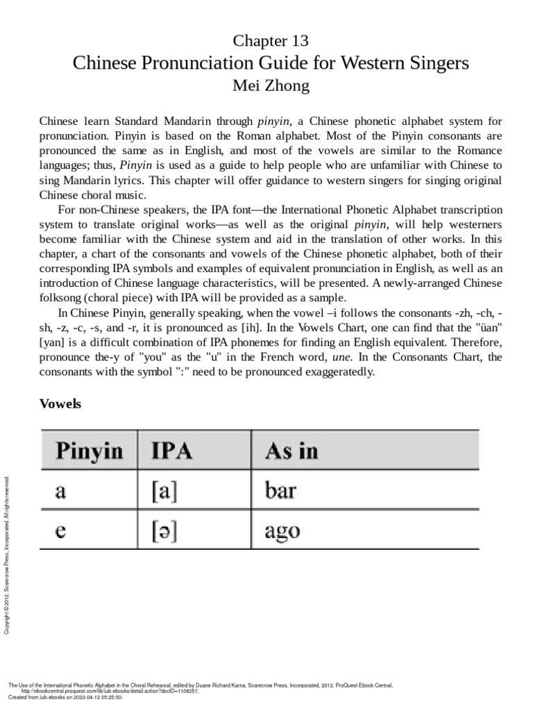 The Use of The International Alphabet in (Chapter 13