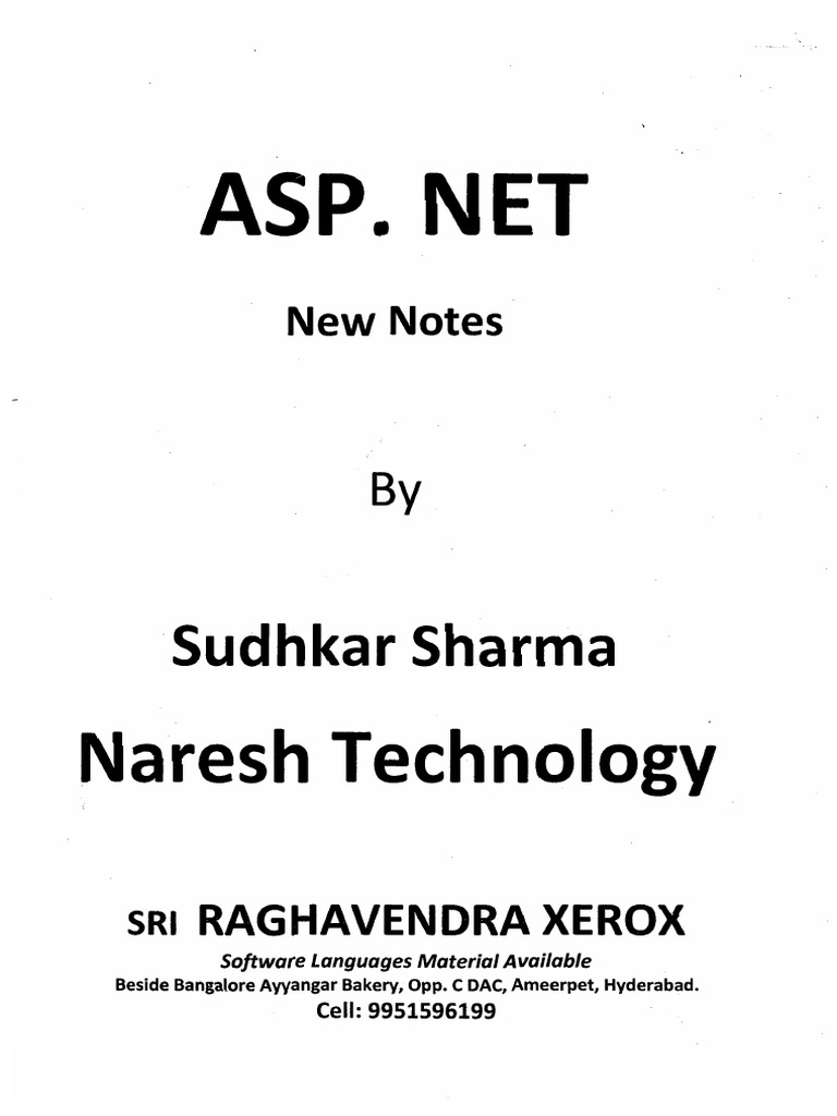Sudhkar Sharma (Asp - Net Notes) | PDF
