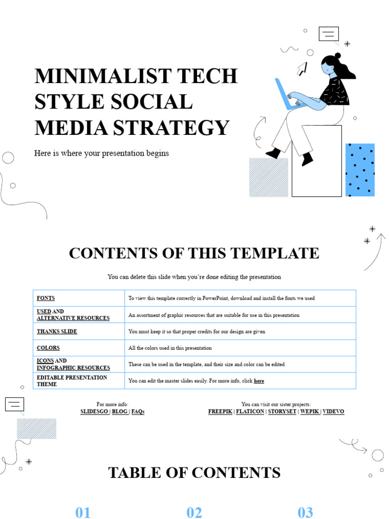 Minimalist Tech Style Social Media Strategy by Slidesgo | PDF