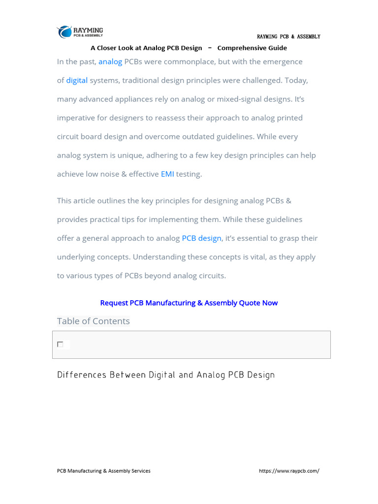 A Closer Look at Analog PCB Design - Comprehensive Guide | PDF