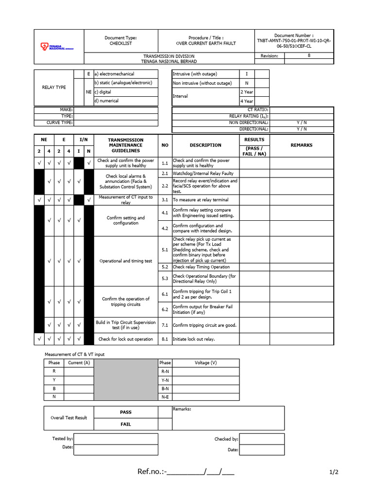 OCEF Relay Testing and Settings Report | PDF | Relay | Electrical Equipment