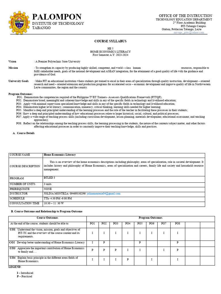Home Economics Literacy Pdf Literacy Cognition