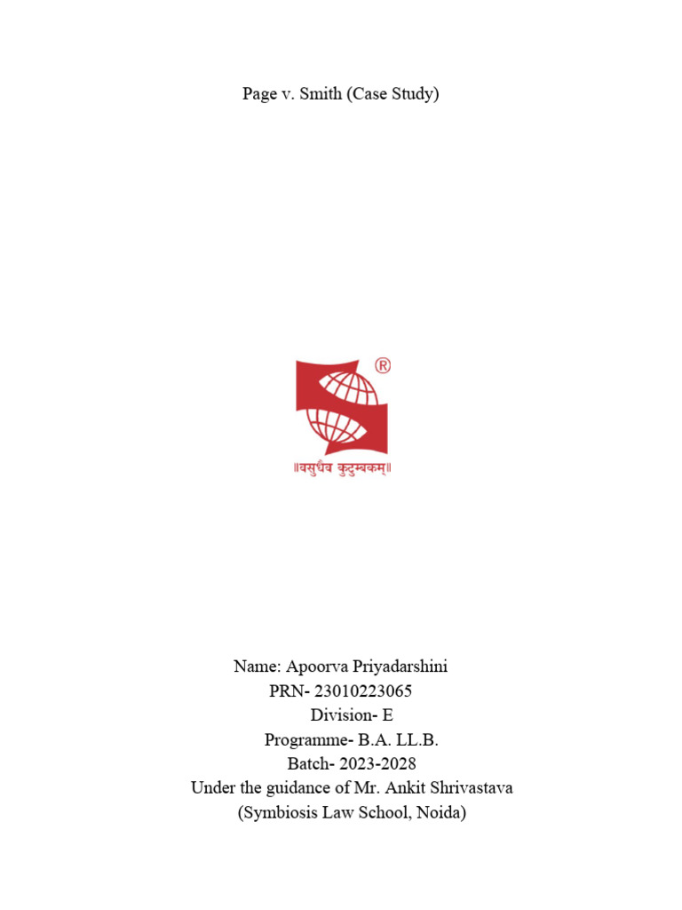 Page V Smith Pdf Negligence Damages