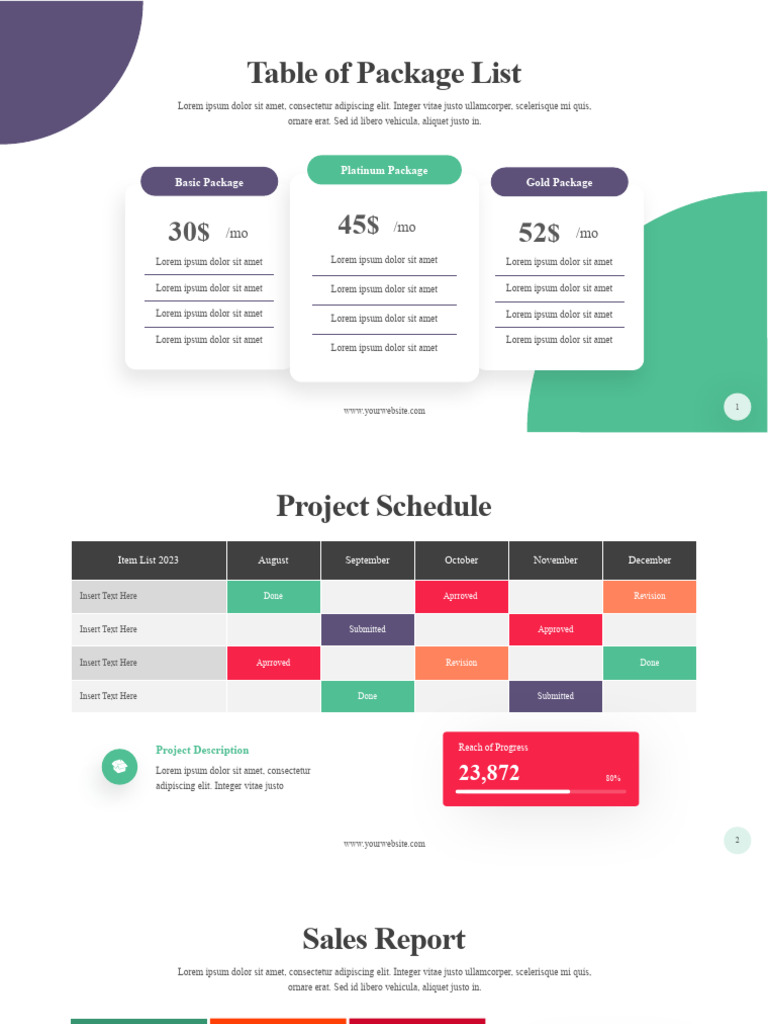 Data Table PowerPoint Template PDF
