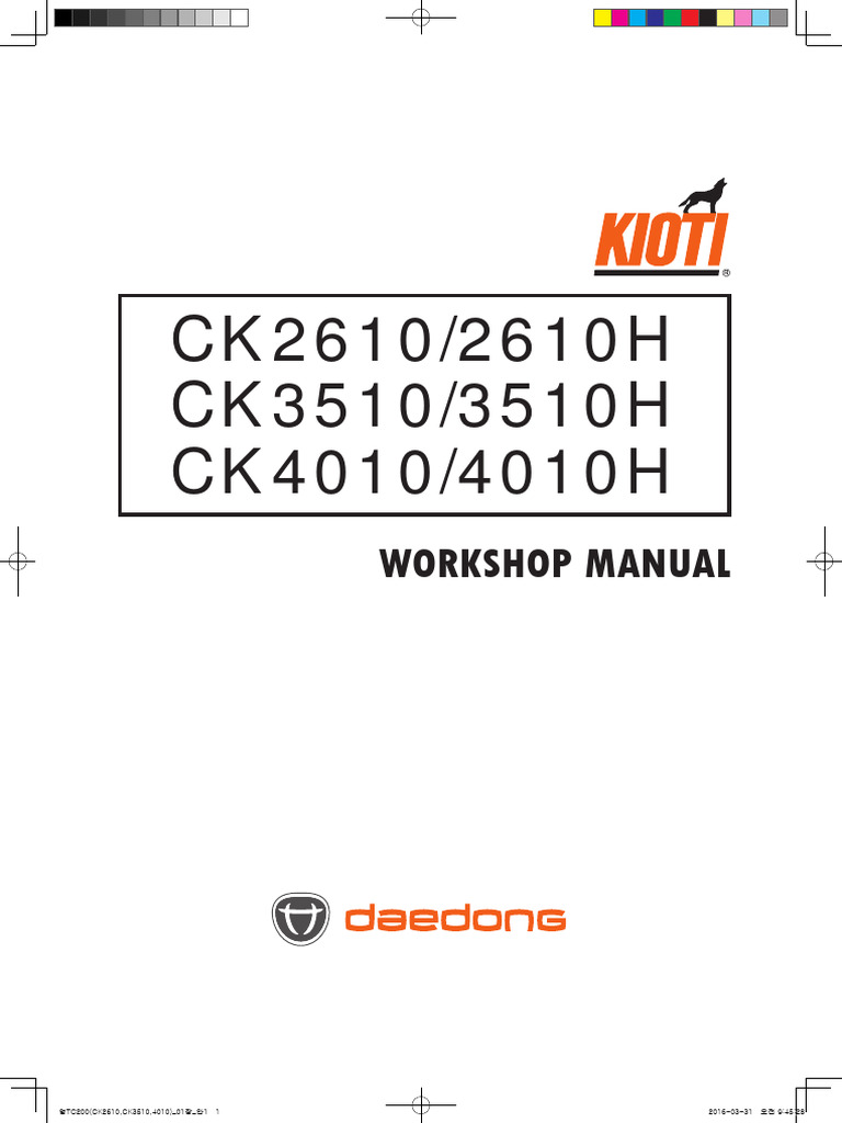 2018 KIOTI CK3510 OWNERS MANUAL PDF visual data 5