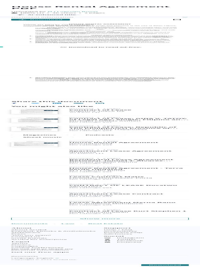 House Rental Agreement Pdf Pdf Landlord Leasehold Estate 2 Pdf