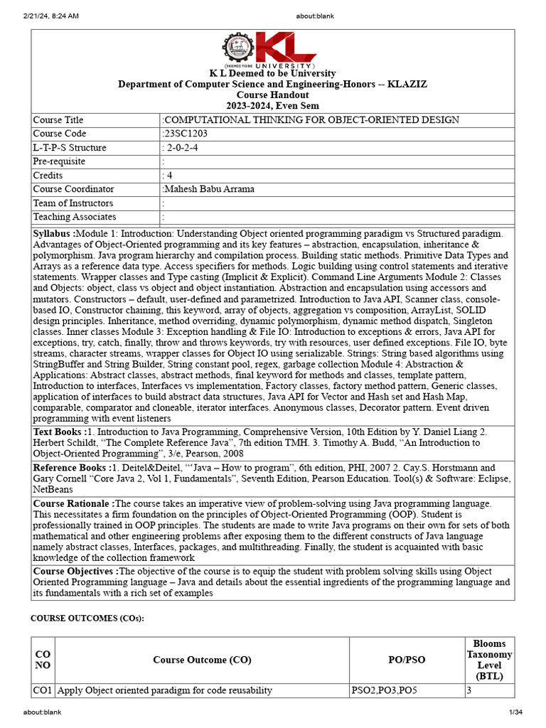 Ctod Pdf Method Computer Programming Object Oriented Programming