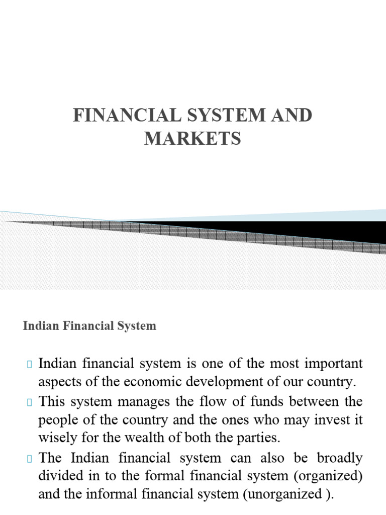 Financial System and Markets | PDF | Financial Markets | Securities ...