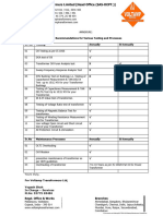 Maintainance Schedule