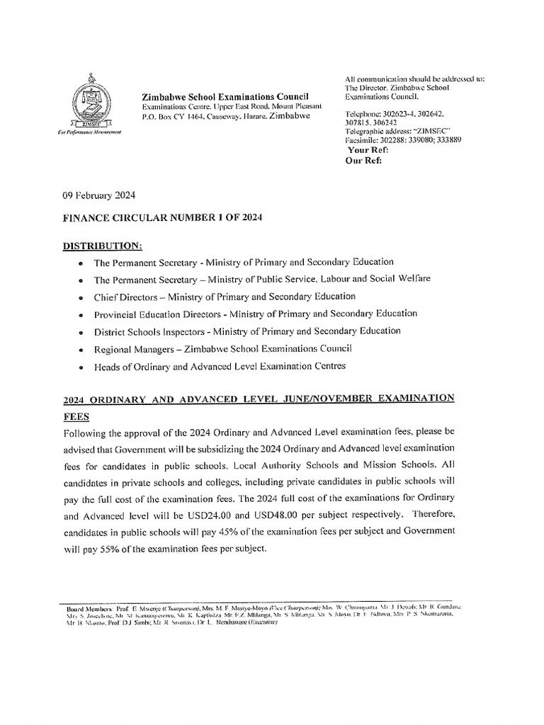 Zimsec Exam Timetable 2024