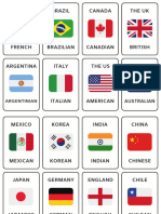 White Colorful Countries and Nationalities Flashcards