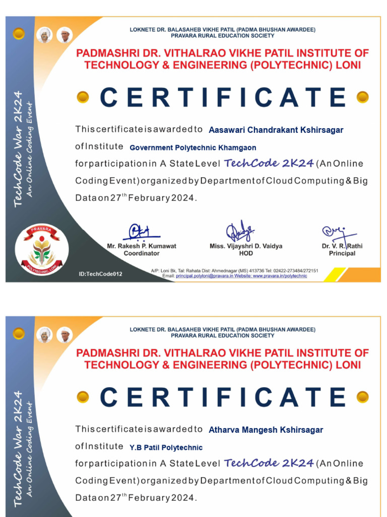 Polytechnic Student TechCodes List | PDF