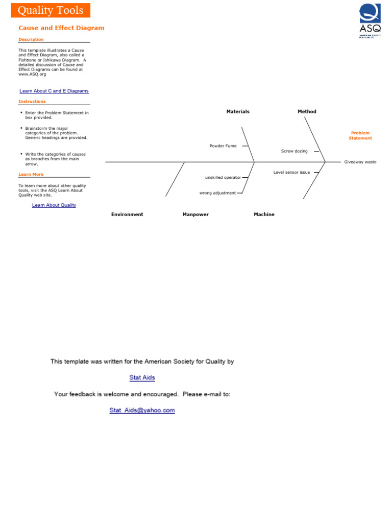 Fishbone-Cause-And-Effect-Diagram Giveaway | PDF