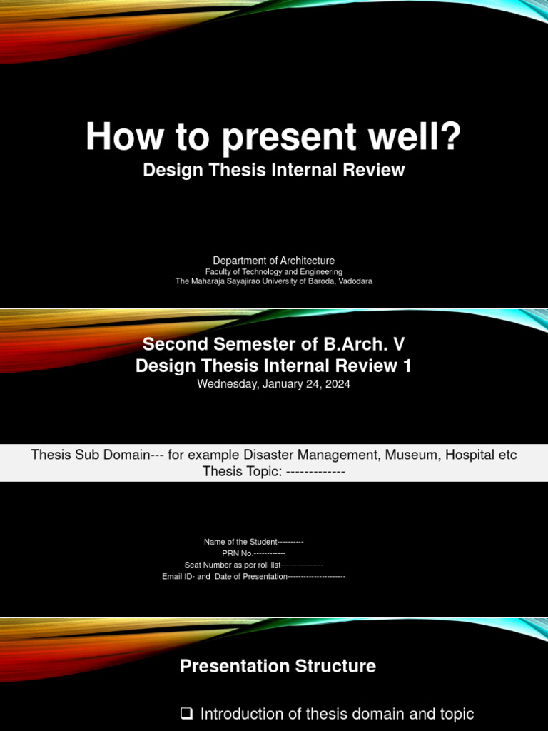 2024 Sample Presentation Template For B.Arch Thesis Review | PDF ...