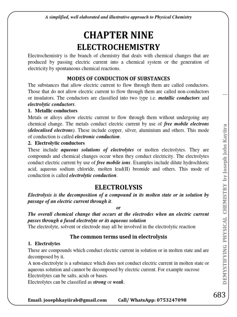 Electrochemistry-Demystifying Physical Chemistry | PDF | Electrolyte ...