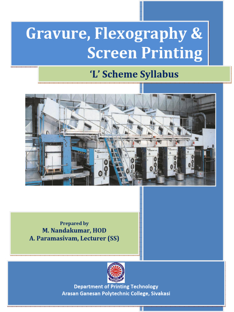 Gravure, Flexography & Screen Printing | PDF | Printing | Materials