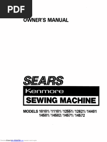 Kenmore 385.10/11/12/14 Sewing Machine Instruction Manual