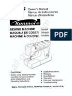 Kenmore 385.12216 Sewing Machine Instruction Manual