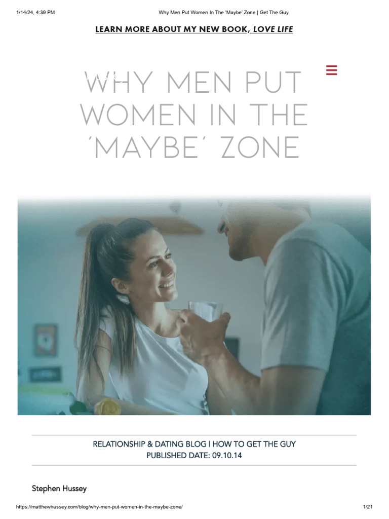 Why men put women in the maybe zone get the guy pdf