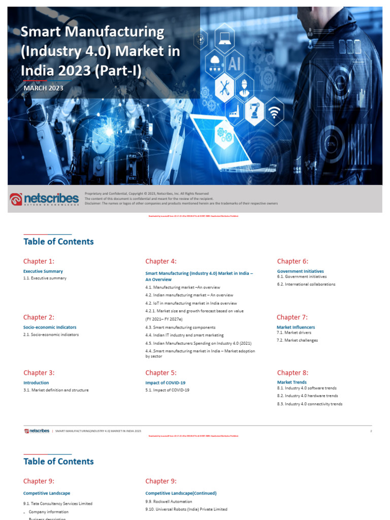 Smart Manufacturing Industry 4.0 Market in India 2023 Part-I | PDF ...