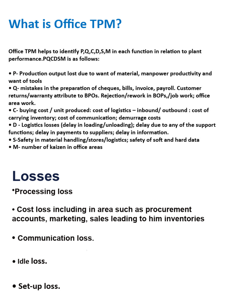 What Is Office TPM | PDF | Logistics | Inventory