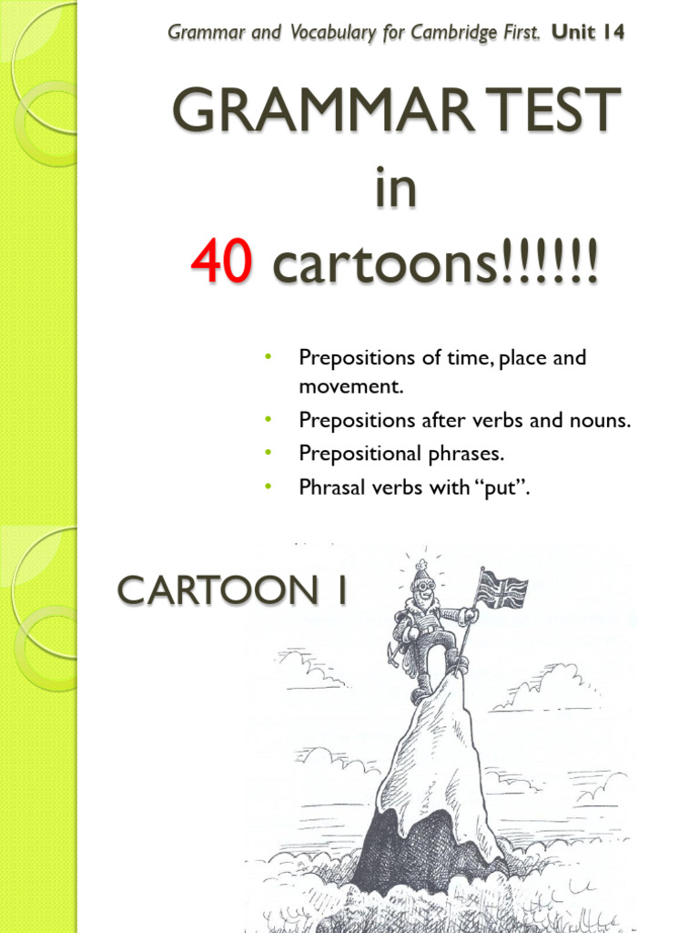 Prepositions Illustrated in 40 Cartoons | PDF