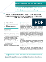 Association of Plasma Procalcitonin With Various Components of Metabolic Syndrome and Insulin Resistance