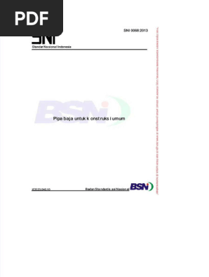 lulu PDF Sni 0068 2013 Pipa Baja Untuk Konstruksi Umum PDF