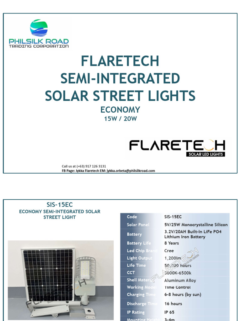 Economy Semi-Integrated Solar Street Lights With Price Updated | PDF ...