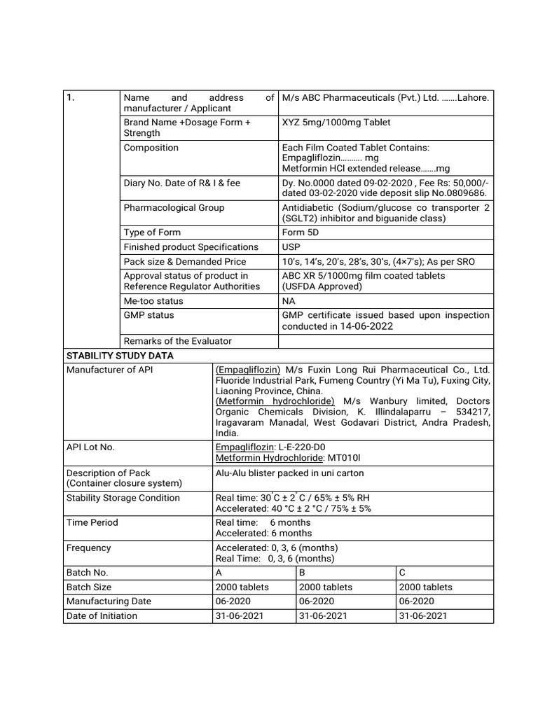Agenda pattern stability data 14 points pdf drugs chemistry