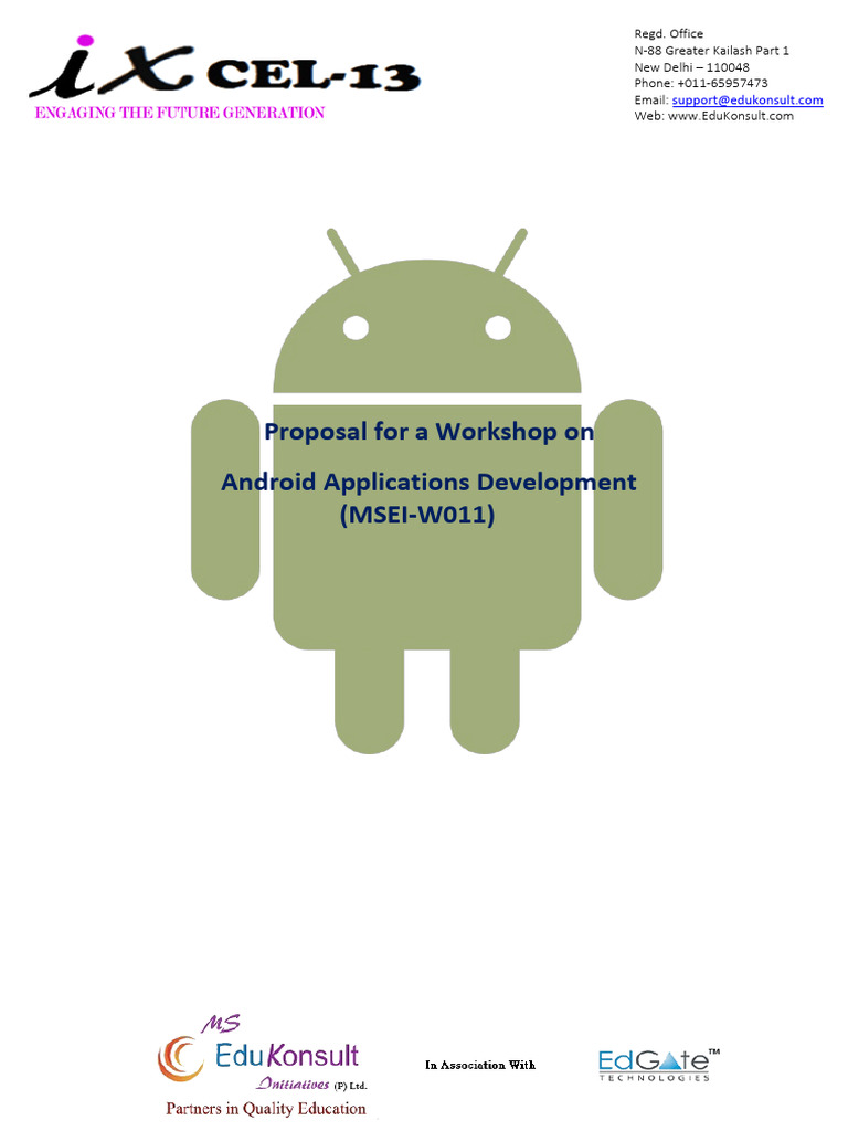 Android App Development Workshop Proposal | PDF | Android (Operating ...