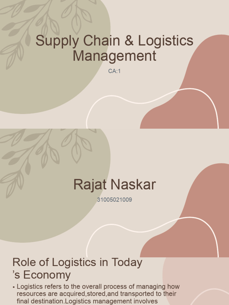 Role of Logistics in Economic Growth | PDF | Logistics | Supply Chain