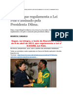 Decreto Que Regulamenta A Lei Pele e Assinado Pela Presidenta Dilma