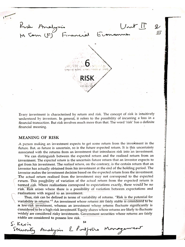 Unit Ii Risk Analysis | PDF