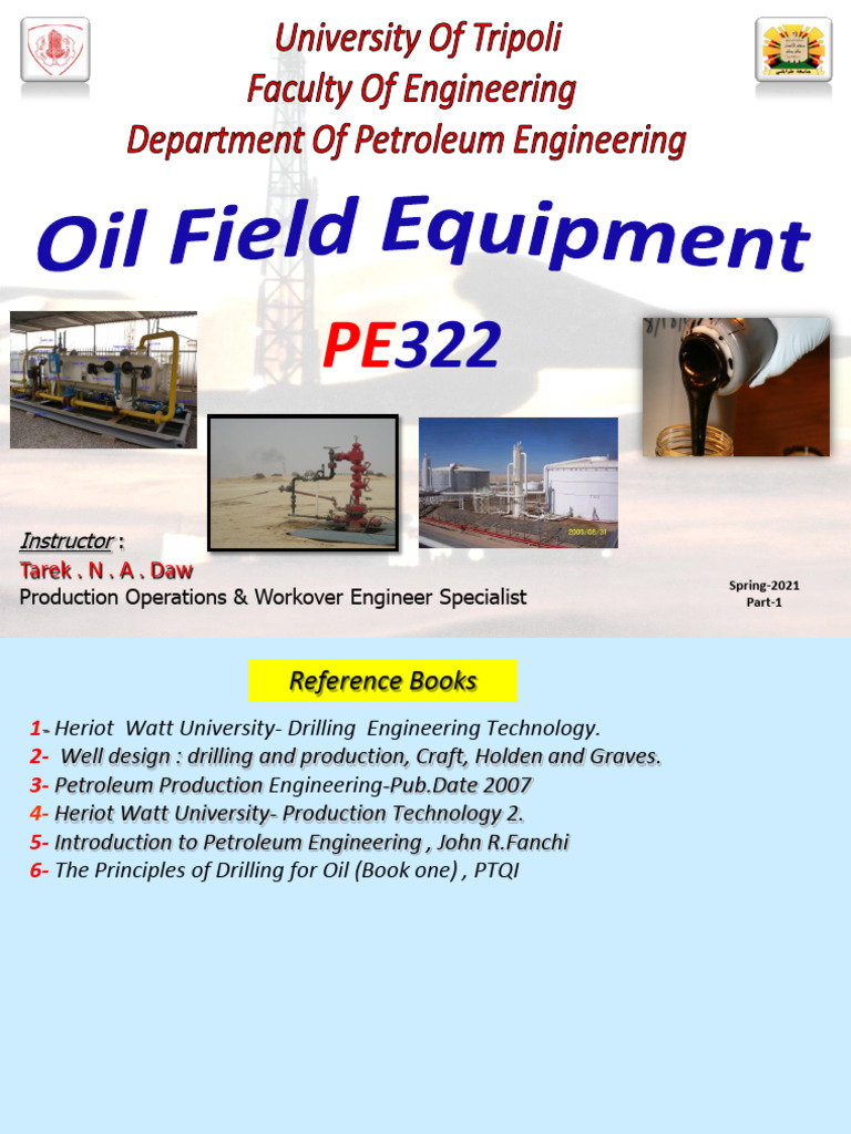 Oil Field Equipment - Part 1 PPT PDF | PDF