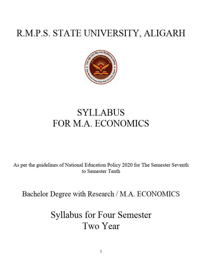 Detailed Sylabus Ma Education Revised | PDF | Welfare Economics | Oligopoly