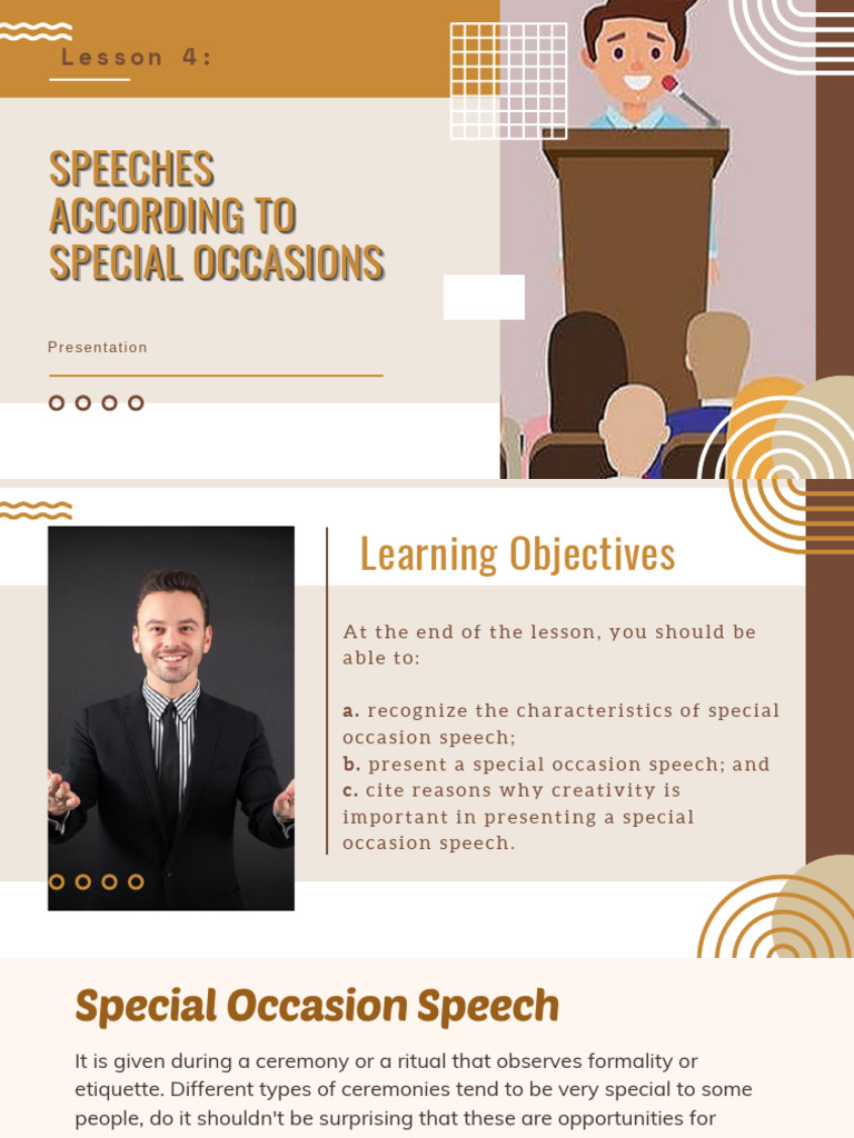 Types of Special Occasion Speeches | PDF | Goodwill (Accounting