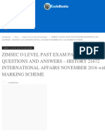 Zimsec O Level Past Exam Papers Questions and Answers - History 21672 International Affairs November 2016 With Marking Scheme