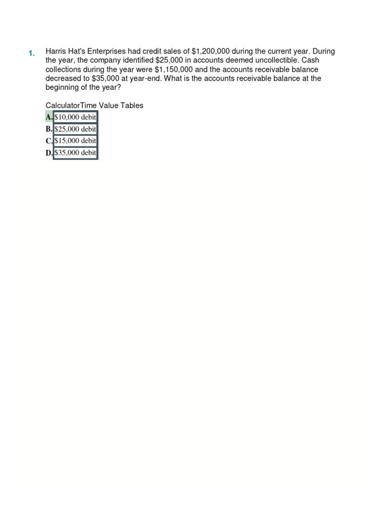 Calculating Accounts Receivable Balances | PDF | Debits And Credits ...