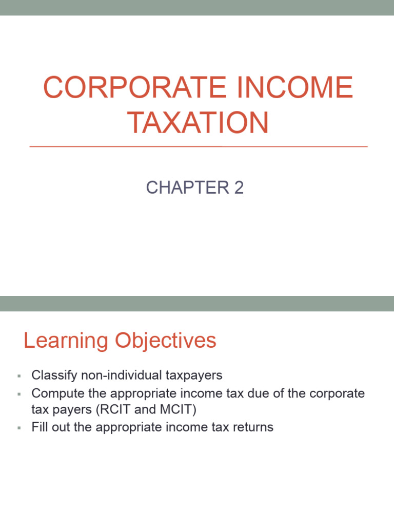 Corporate Income Tax in the Philippines | PDF | Income Tax | Gross Income
