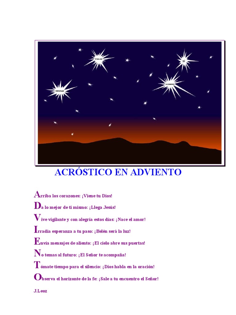 Acróstico del Adviento Religión y creencia