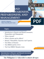 Topic 1 Disaster and Hazard Awareness Preparedness and Management 1 2