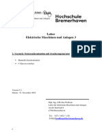 Labor Elektrische Maschinen Und Anlagen 3: 2. Versuch: Netzsynchronisation Mit Synchrongenerator