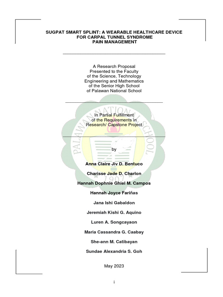 Capstone Manuscript Pdf Carpal Tunnel Syndrome Diseases And Disorders