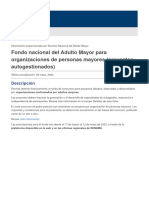 Fondo Nacional Del Adulto Mayor para Organizaciones de Personas Mayores (Proyectos Autogestionados)