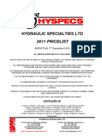 Hyspecs Pricelist 2011
